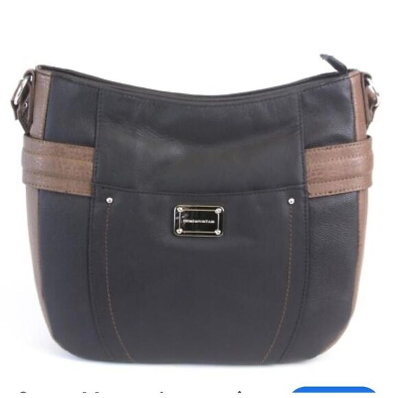 Handbags - Stylish Black and Brown Leather Handbag